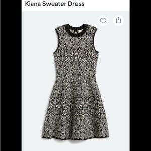Kasper Black & White Jacquard Sleeveless Dress